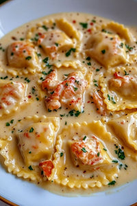 Lobster Raviolis with Prawn Cream